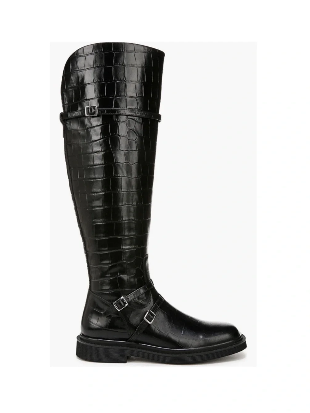 SARTO By Franco Sarto Ainsley Knee High Boot Black Croc Print Women’s Size 5.5